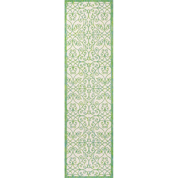 Madrid Vintage Filigree Textured Weave Indoor/outdoor Runner Rug